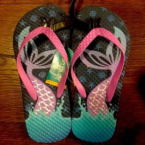 Kids mermaid flip flops